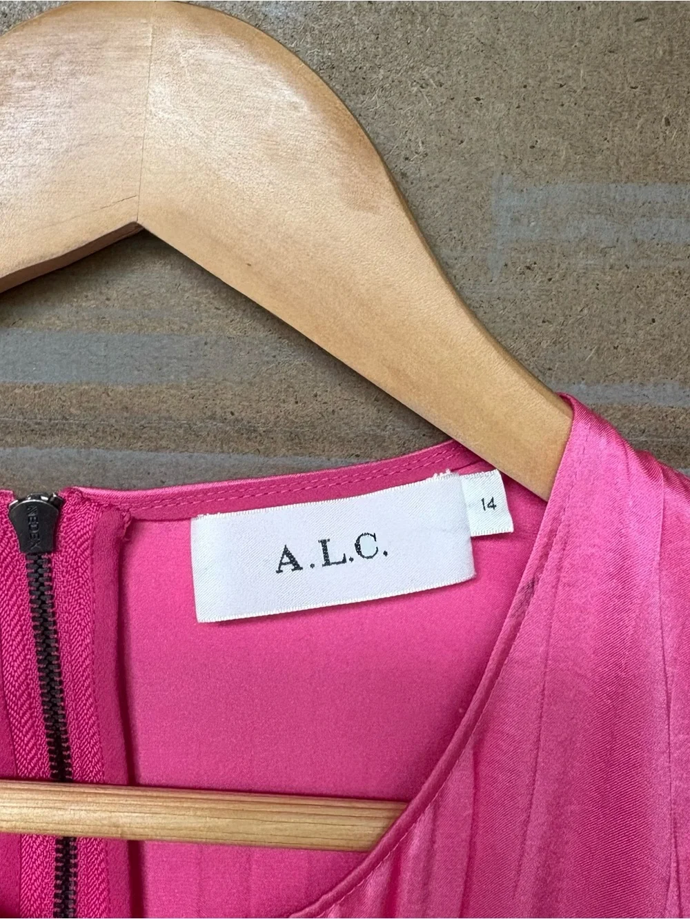 A.L.C. Naples Pleated Cut Handkerchief Dress Pink Event Summer Womens 14 - Picture 5 of 8